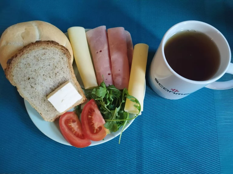 Śniadanie: dieta podstawowa

bułka pszenna 60g, chleb mieszany z płatkami owsianymi 35g, masło 10g, wędlina 80g, ser żółty 40g, rukola, pomidor, herbata czarna
A 1,7
