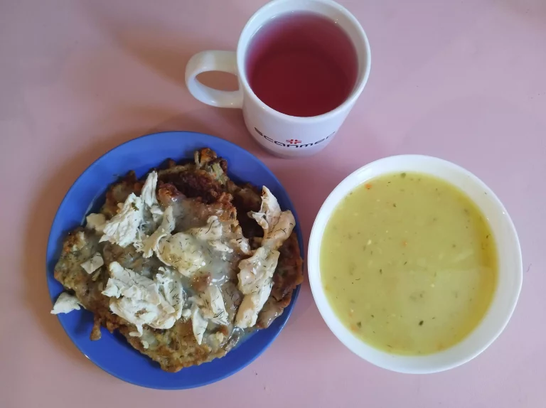 Obiad: dieta podstawowa

zupa krem z białych warzyw 450ml, placki ziemniaczano-dyniowe z kurczakiem w sosie koperkowym 350g, woda z sokiem owocowym
A 1,3,7,9
