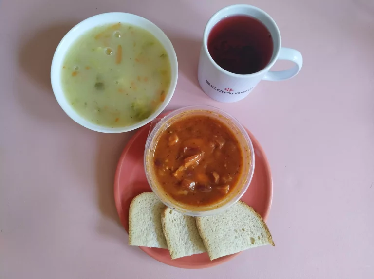 Obiad: dieta podstawowa

zupa brukselkowa 450ml, fasolka po bretońsku z pieczywem 350g, woda z sokiem owocowym
A: 1,7

