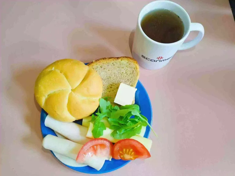 Śniadanie: dieta podstawowa

bułka pszenna 60g, chleb mieszany z płatkami owsianymi 20g, margaryna miękka 10g, wędlina 60g, ser żółty 40g, rukola, pomidor, herbata czarna
A: 1,7
