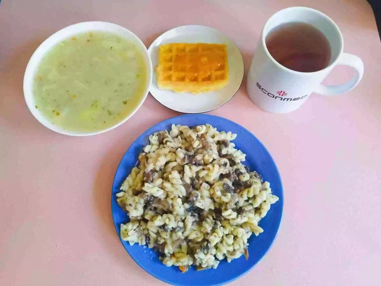 Obiad: dieta podstawowa

zupa kalafiorowa 450ml, zapiekanka makaronowa z pieczarkami i szynką 350g, woda z sokiem owocowym
A: 1,3,7

