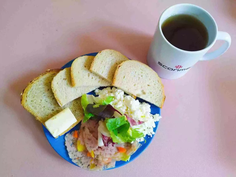 Śniadanie: dieta podstawowa

chleb pszenny 60g, chleb mieszany z płatkami owsianymi 20g, margaryna miękka 10g, wędlina 60g, twarożek 100g, ,mix sałat, herbata czarna
A: 1,7
