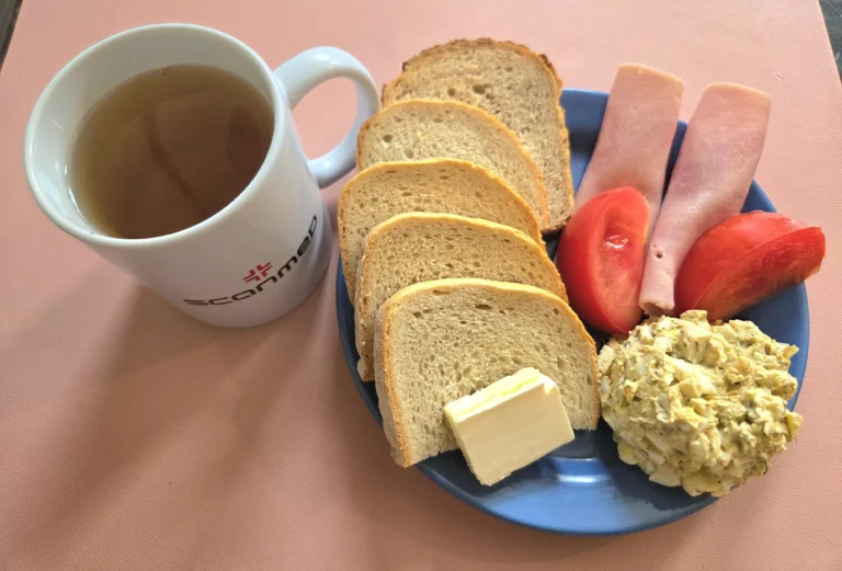 śniadanie dieta podstawowa: chleb pszenny 60g, chleb mieszany z płatkami owsianymi 20g, margaryna miękka 10g, pasta jajeczna 100g, wędlina 40g, pomidor 40g, herbata czarna
A: 1,3,7 śniadanie dieta podstawowa: chleb pszenny 60g, chleb mieszany z płatkami owsianymi 20g, margaryna miękka 10g, pasta jajeczna 100g, wędlina 40g, pomidor 40g, herbata czarna
A: 1,3,7